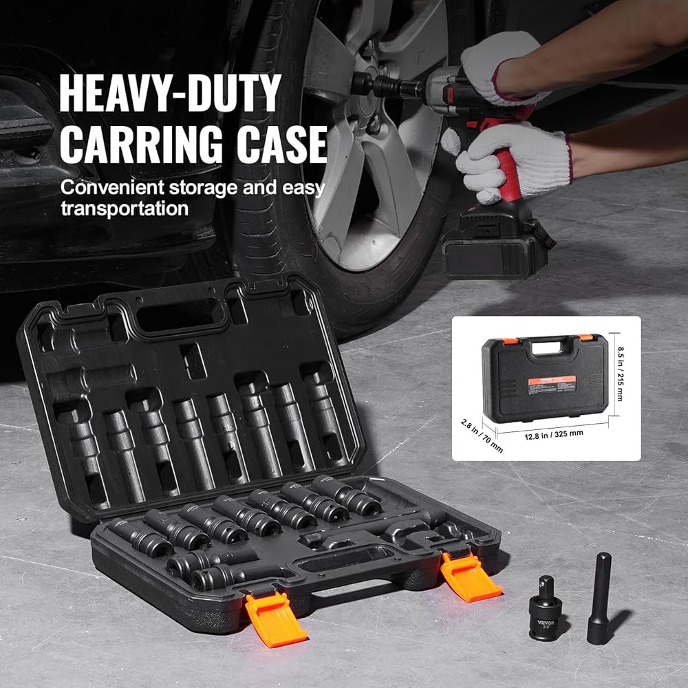 VEVOR 14PCS Universal Impact Socket Set - 3/8